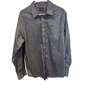 UnTuckit Men's Long‎ Sleeve Slim Fit Dress Shirt XL Gray Cotton